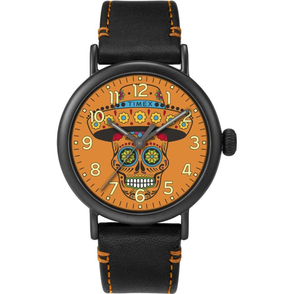 Timex Standard Dia De Los Muerto Orange Dial Mens Watch